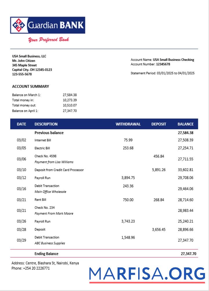 Downloadable Guardian firm account statement Word and PDF template (1)